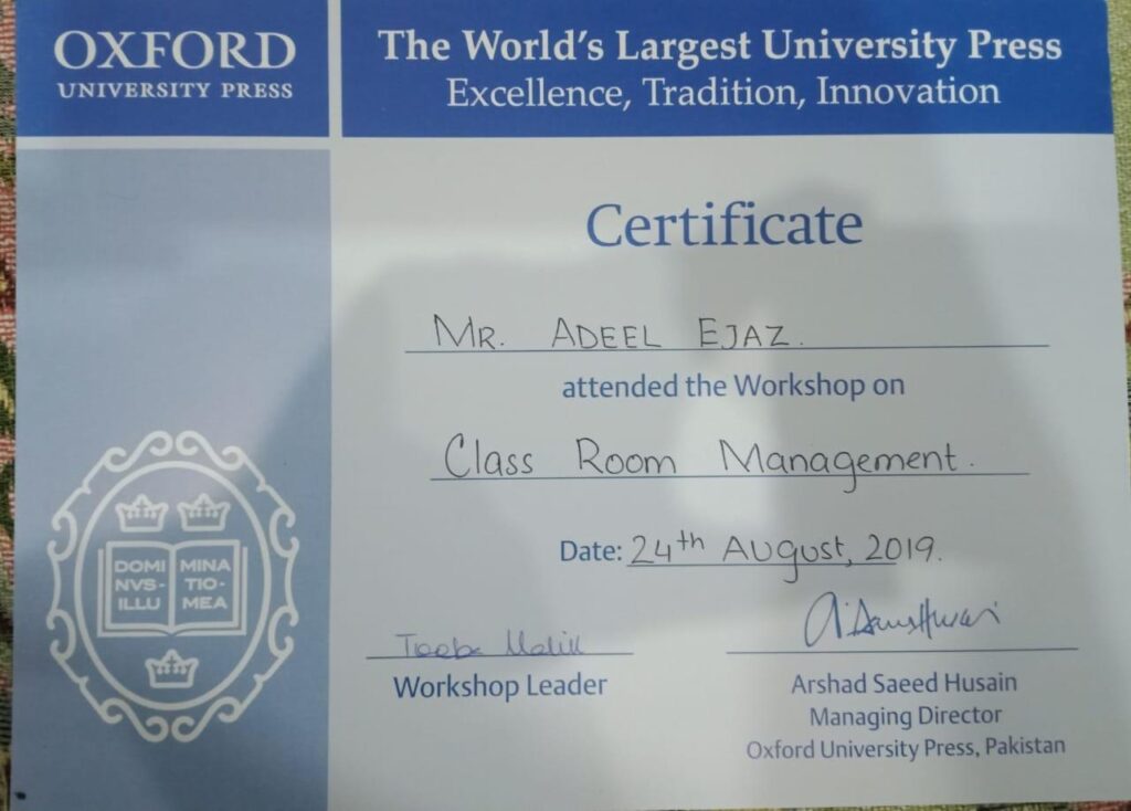 sir adeel Oxford certifed 