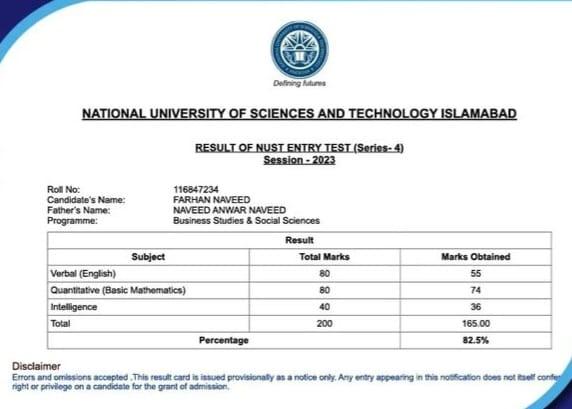 NET result by sir Hamza