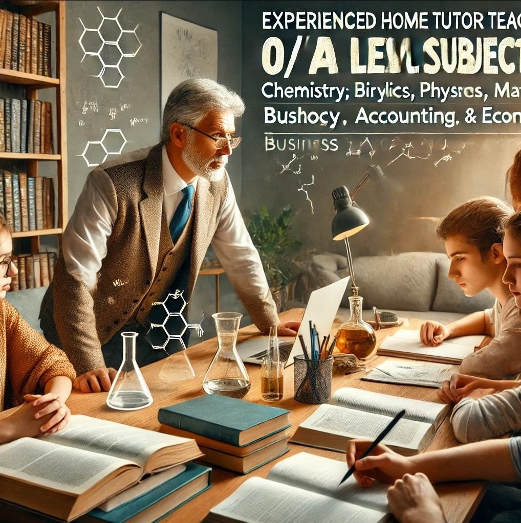 Expert O-A Level Tutor for Chemistry Biology Physics Math Business Accounting and Economics in Islamabad Rawalpindi Lahore Karachi