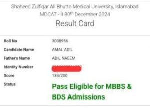 Home 12 21 Ajmal Adil MDCAT result